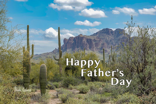 Desert Scene Superstition Mountain Father's Day Greeting Card