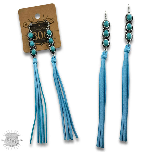 Turquoise Tassel Earrings