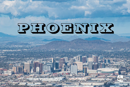 Photograph of Downtown Phoenix in a Viewfinder
