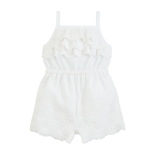 MKS White Eyelet Baby Romper