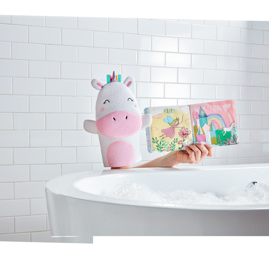 MKS Unicorn Bath Book & Mitt Set