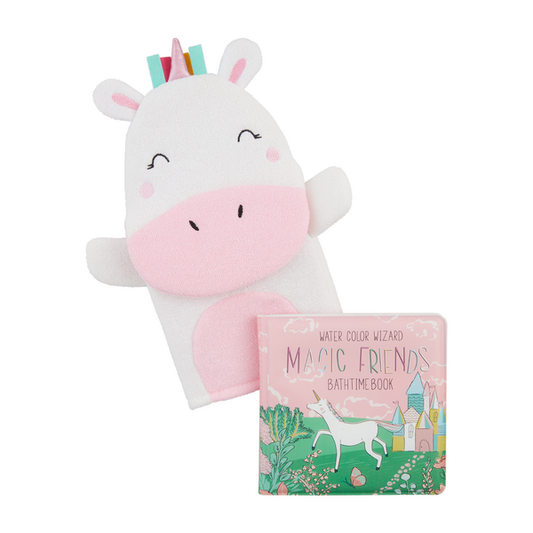 MKS Unicorn Bath Book & Mitt Set