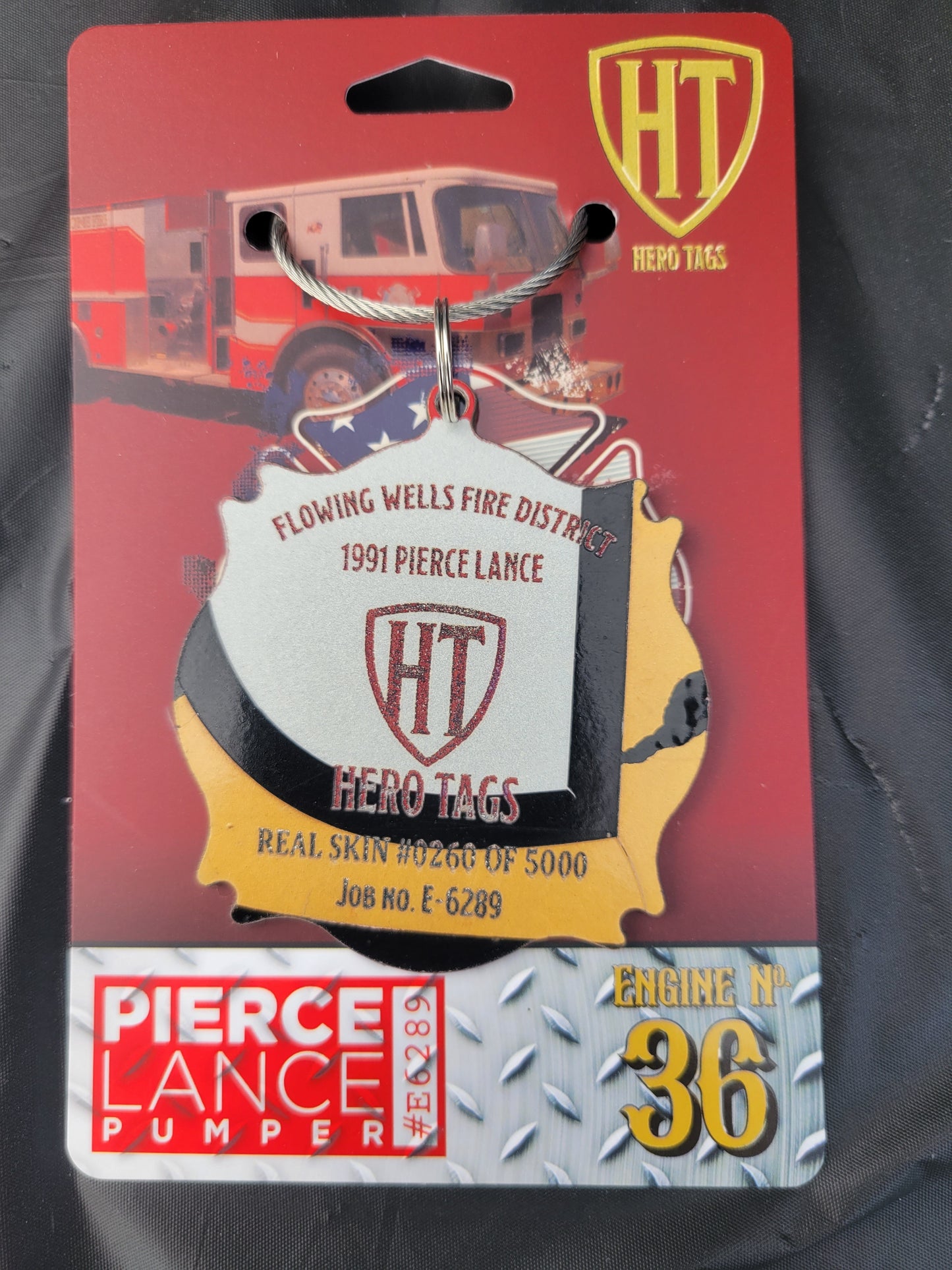 Hero tags real skin from a real fire truck "RED steel with decal" Tag
