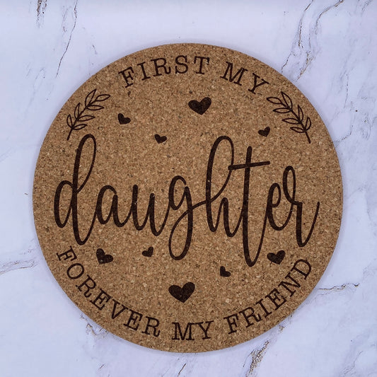 DAUGHTER/FRIEND Engraved Trivet by Studio Primrose