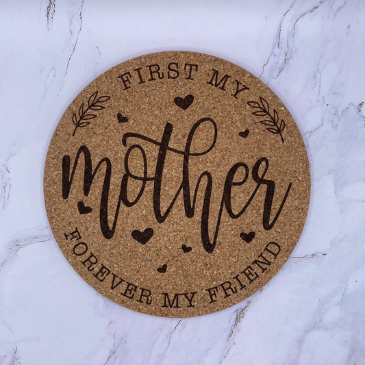 MOTHER/FRIEND Engraved Trivet by Studio Primrose