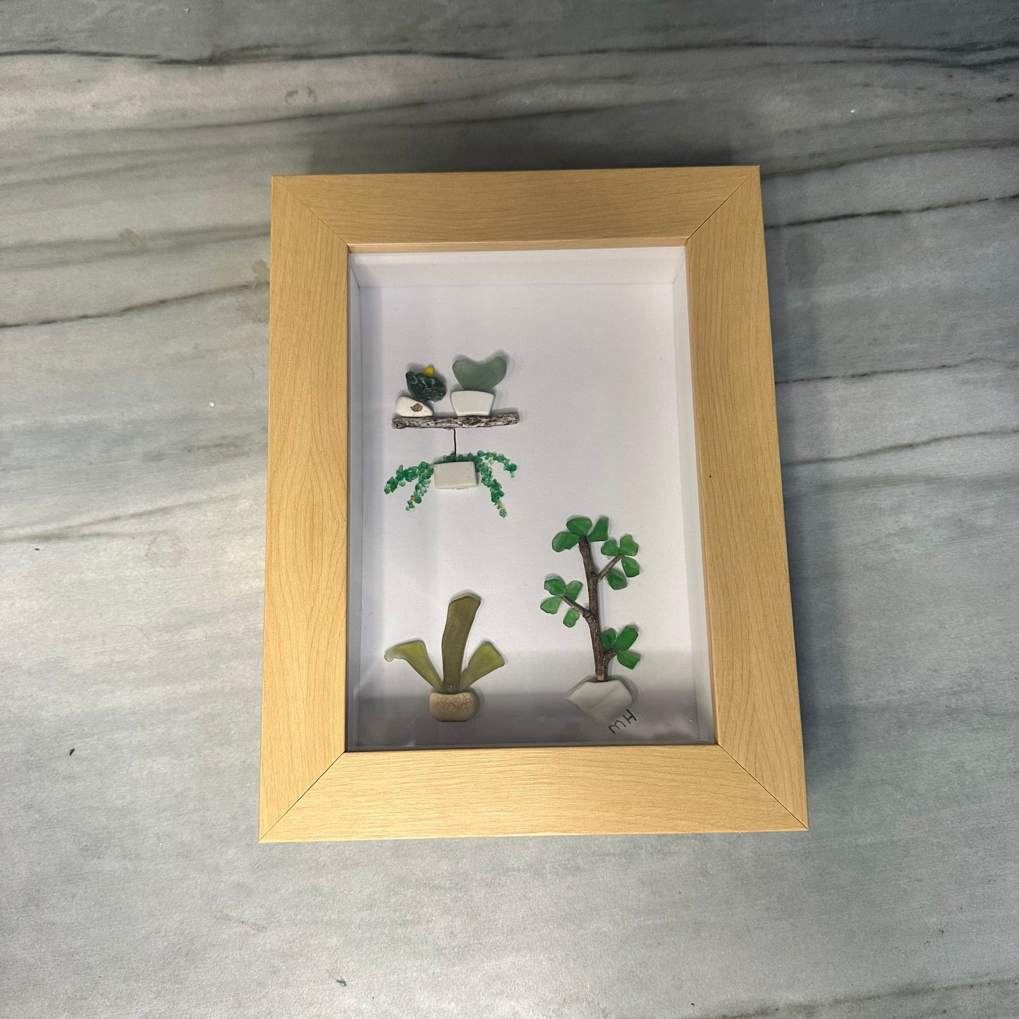 Tree, Plant Shelf & Hanging Plant Sea Glass Artwork - Crazy Plant Lady Gifts