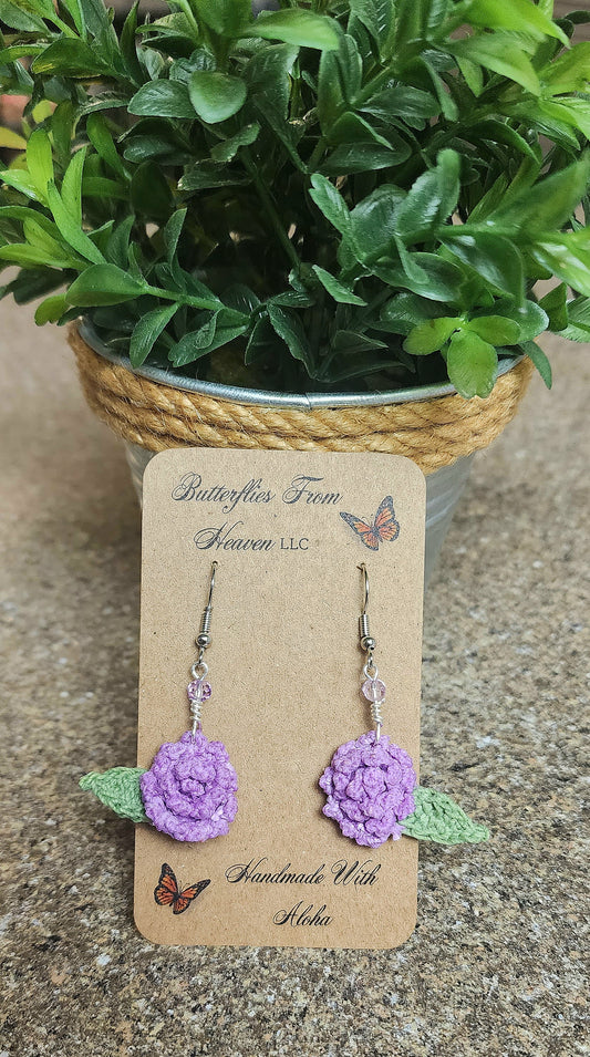 Crochet spring flower earrings - BUTTERFLIES FROM HEAVEN LLC