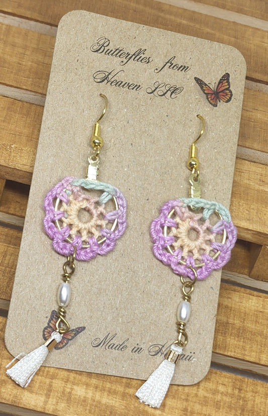 Little Crochet Medallion earrings - BUTTERFLIES FROM HEAVEN