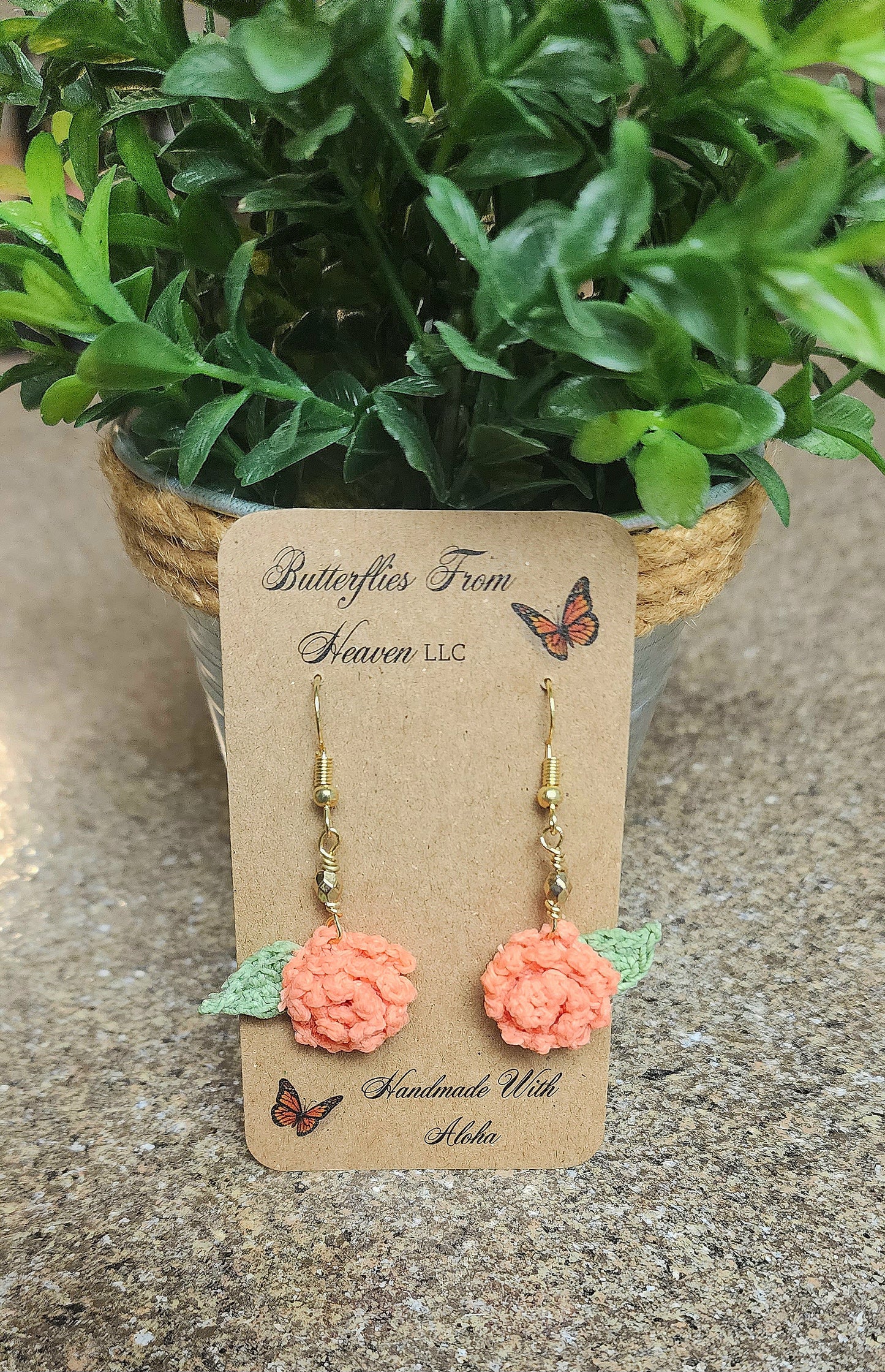 Crochet spring flower earrings - BUTTERFLIES FROM HEAVEN LLC