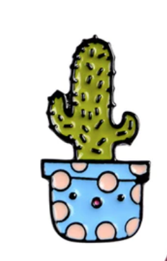 Surprised Saguaro Enamel Pin - Crazy Plant Lady Gifts