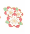 Three Pink & White Flowers Enamel Pin - Crazy Plant Lady Gifts
