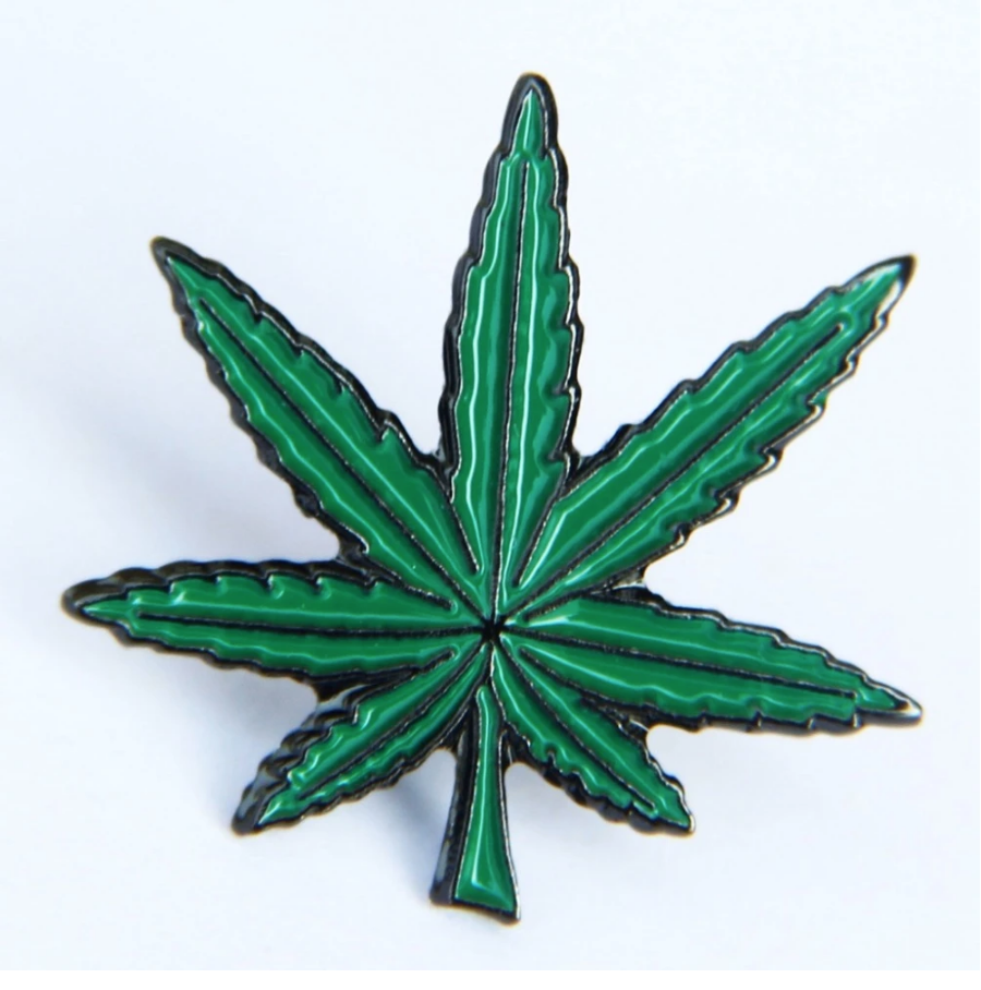 Weed Leaf Enamel Pin - Crazy Plant Lady Gifts