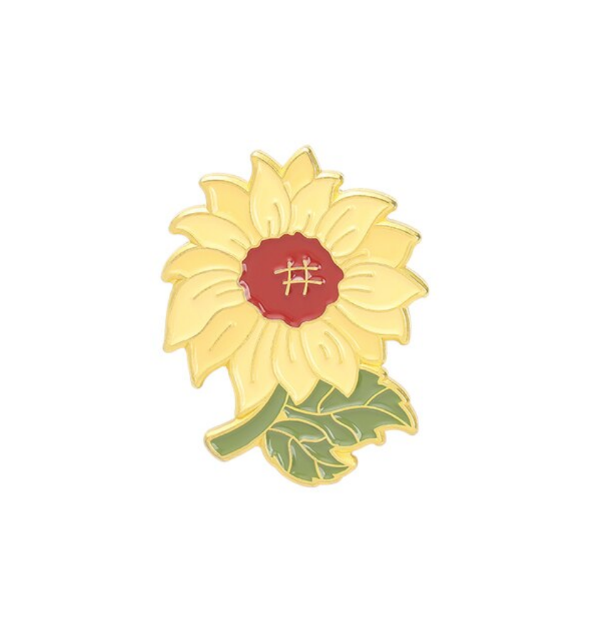 Sunflower Enamel Pin - Crazy Plant Lady Gifts