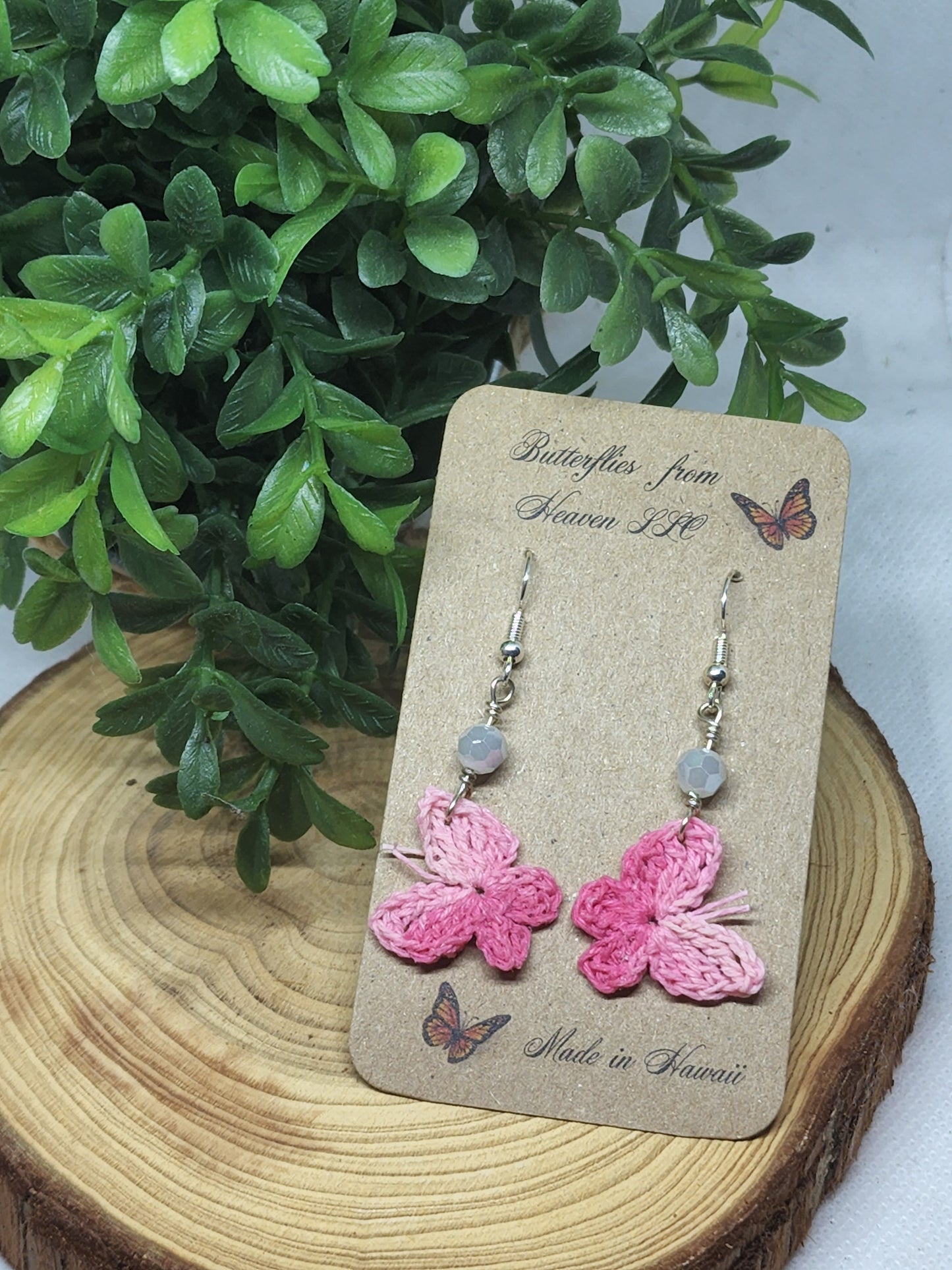 Crochet butterfly dangle earrings - BUTTERFLIES FROM HEAVEN