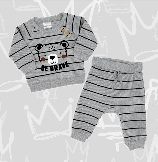 Boys 2 Piece Jogger Set : Be Brave  -Fit for a Prince & Co