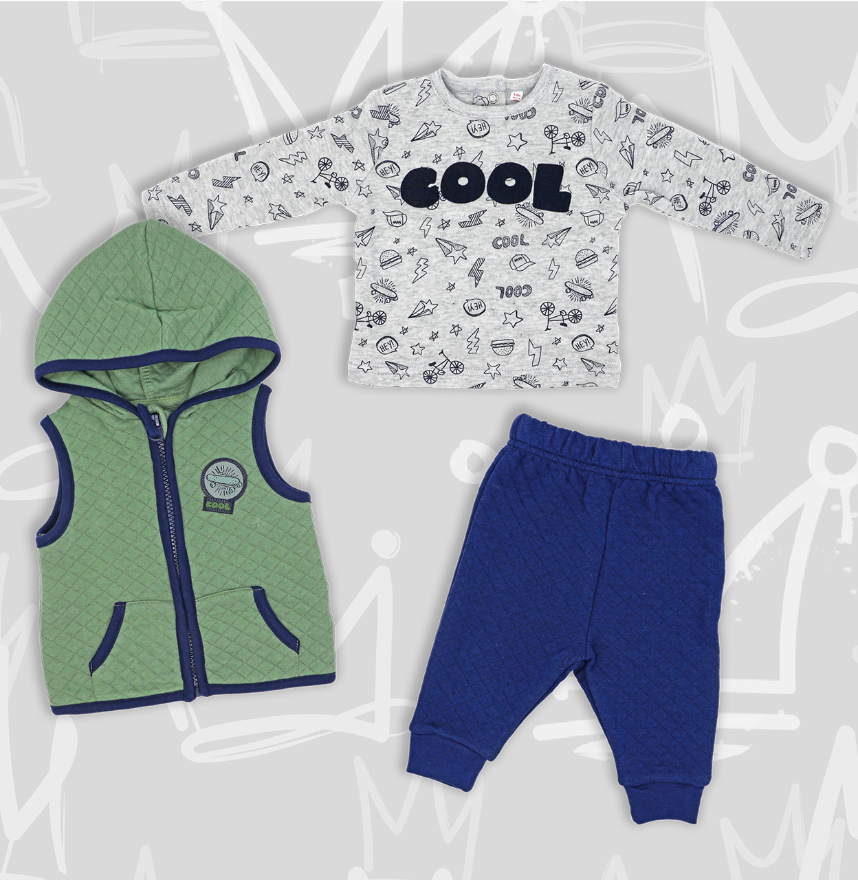 Quilted 3 Piece Vest Set "Cool"-Fit for a Prince