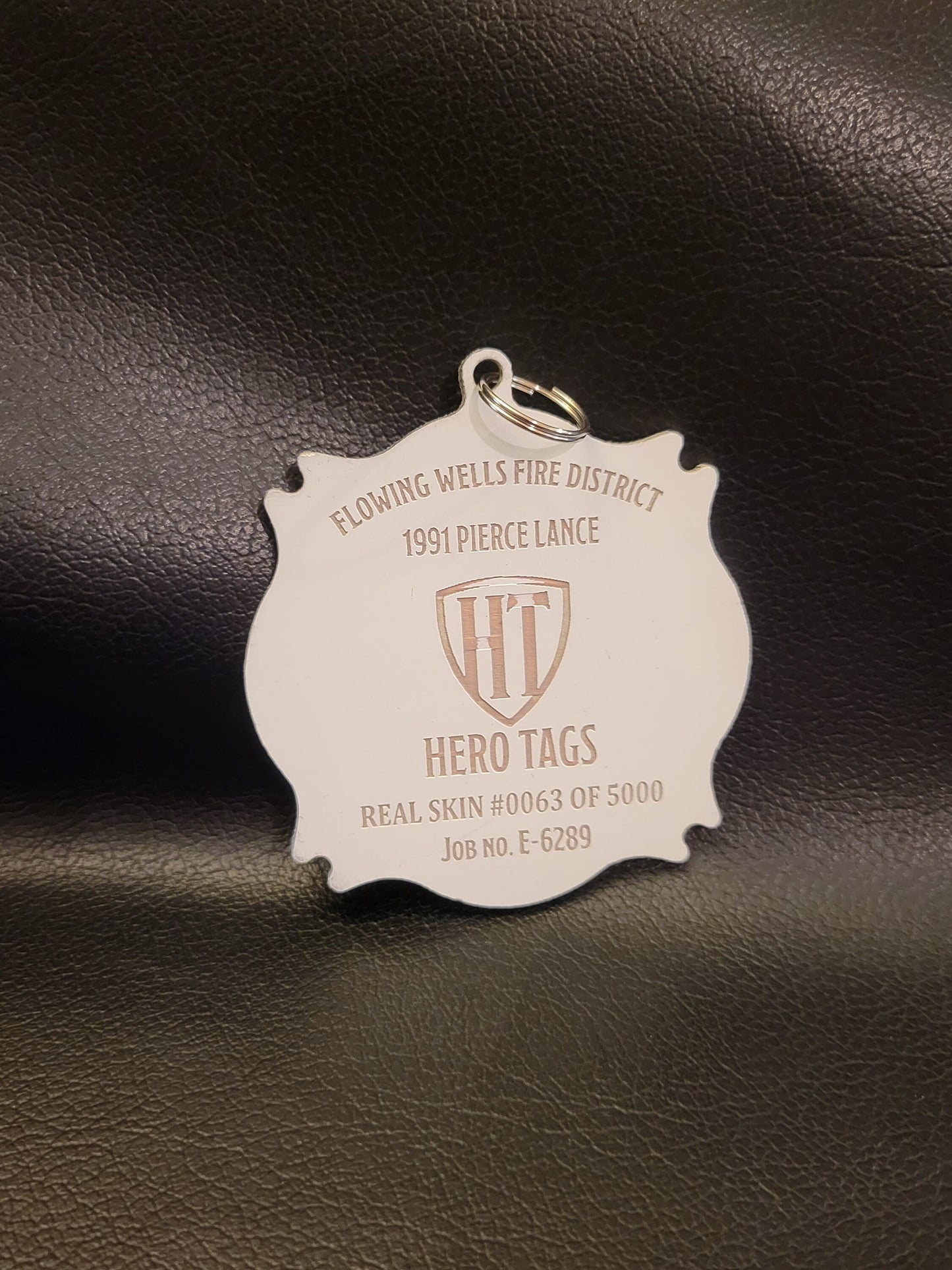 Hero tags real skin from a real fire truck "White aluminum" Tag