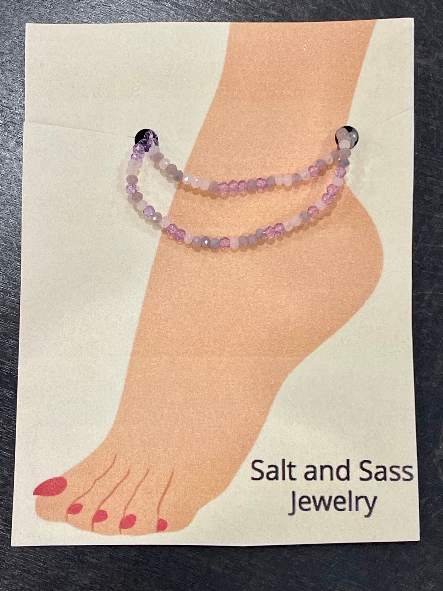 Stretch Ankle Bracelet- Salt and Sass- Lavender