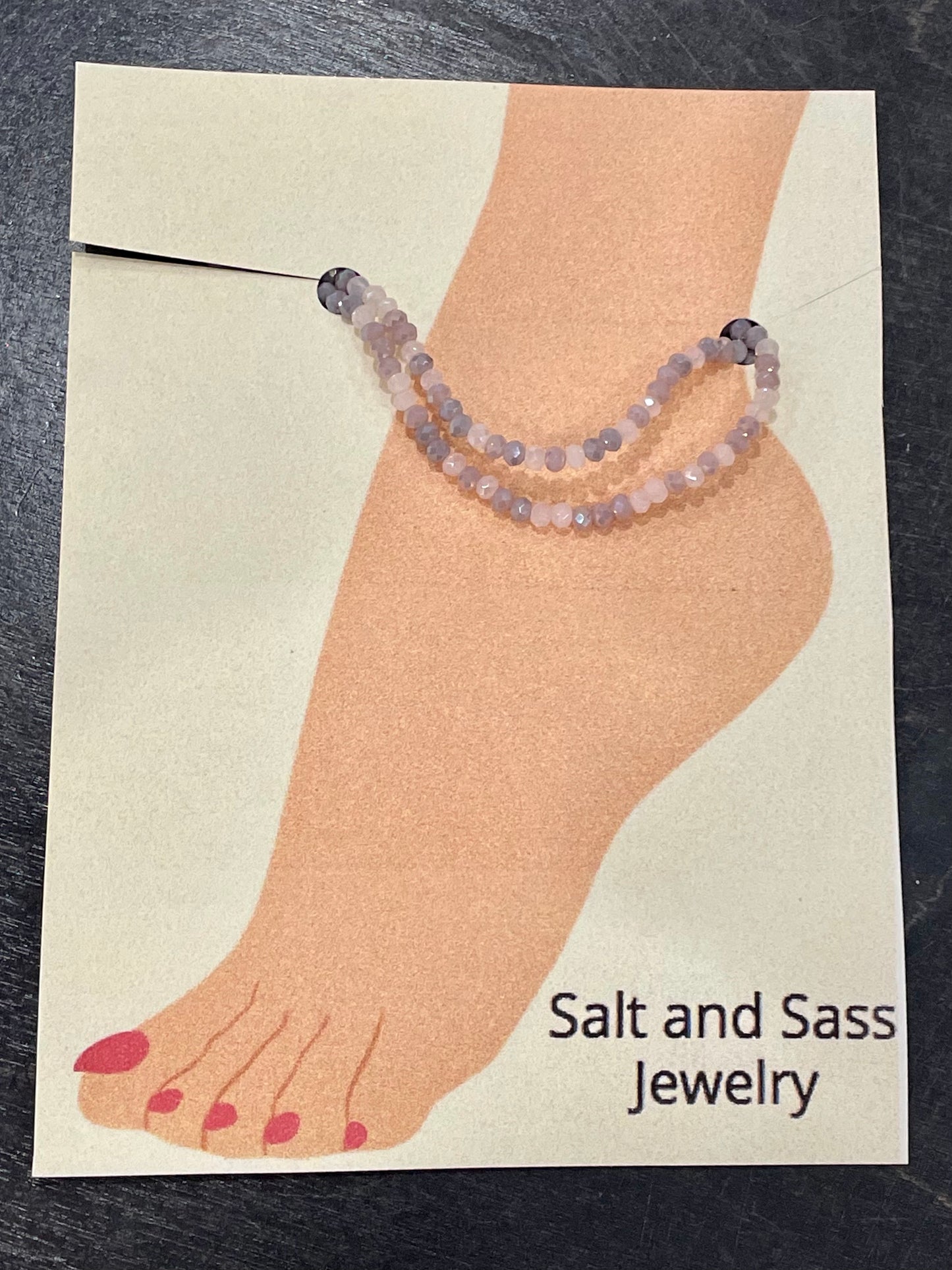 Stretch Ankle Bracelet- Salt and Sass- Misty