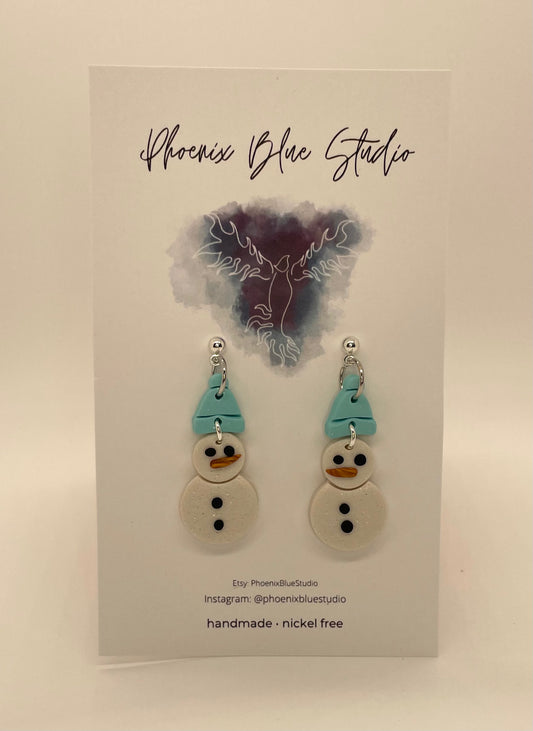 Snowman Earrings- Phoenix Blue Studio