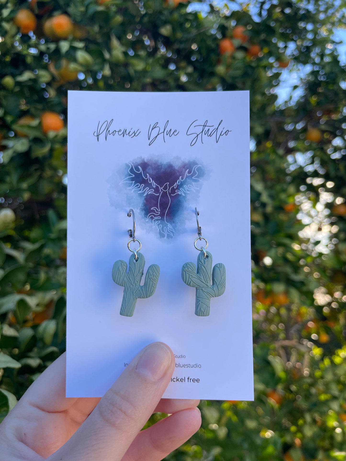 Saguaro Huggie Earrings - Phoenix Blue Studio