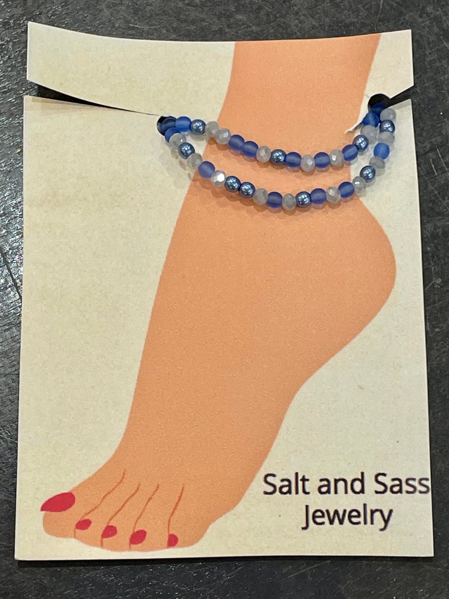 Stretch Ankle Bracelet- Salt and Sass- Bluebird